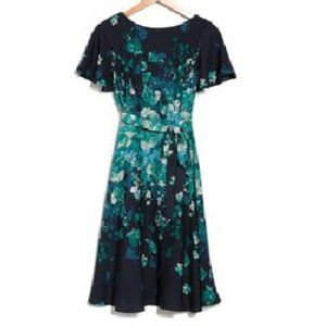 🎈Host Pick🎈 Gabby Skye Flutter Sleeve Floral Belted Crepe Dress